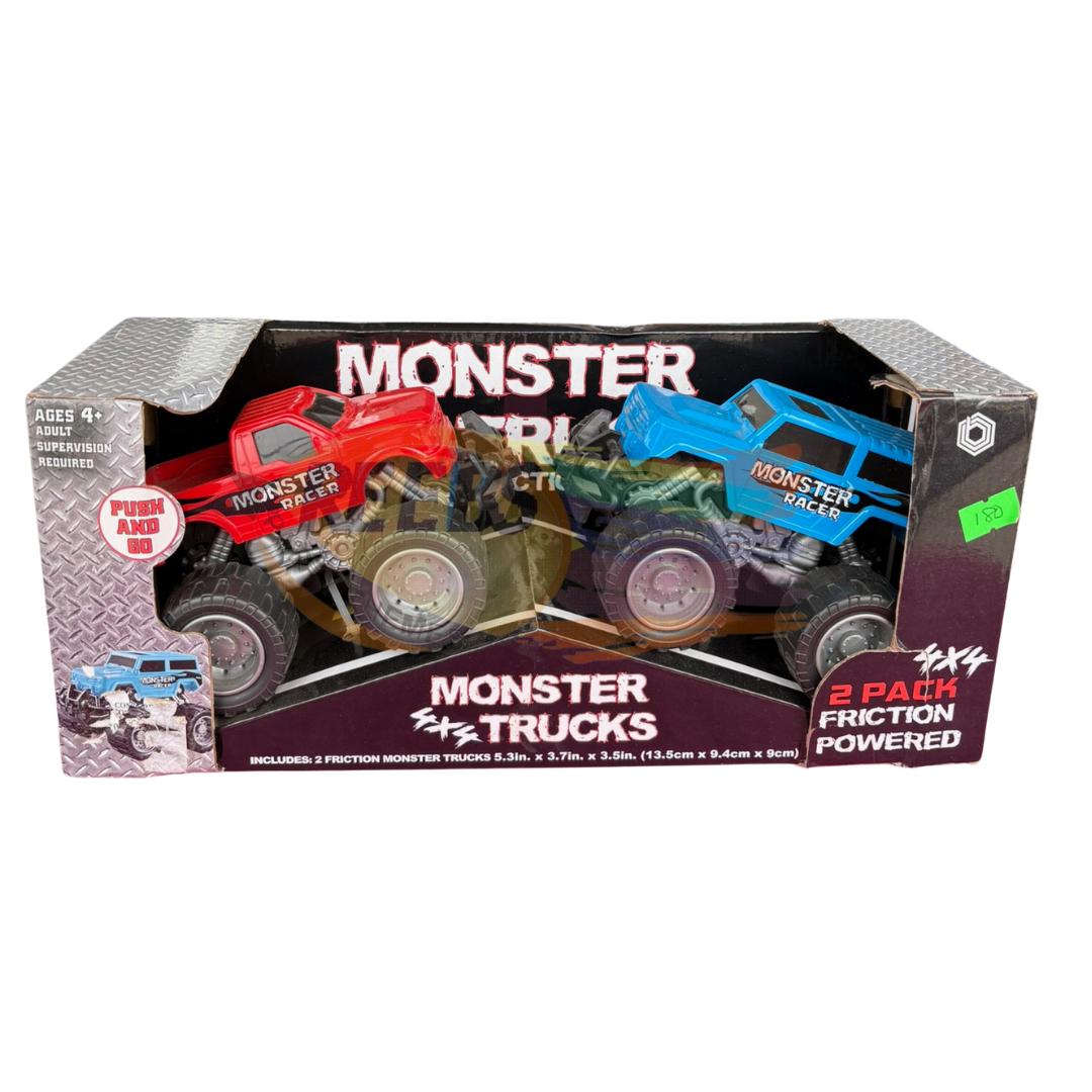 2pk Monster Trucks Friction Powered
